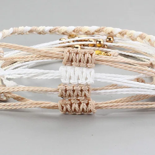 Vista 6 de Pulsera de cuerda trenzada hecha a mano con diseño de girasol para adolescentes y mujeres