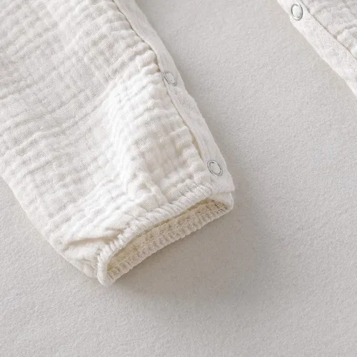 Vista 8 de Saeaby Ropa de bebé recién nacida, mameluco de lino de algodón, overol de una pieza, traje de otoño e invierno