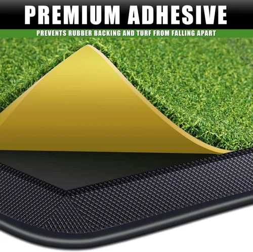 Vista 3 de CHAMPKEY Alfombrilla de Golf de Doble Césped Viene con 9 Tees de Golf y 1 Tee de Goma Alfombrilla de Práctica de Golf con Respaldo de Goma