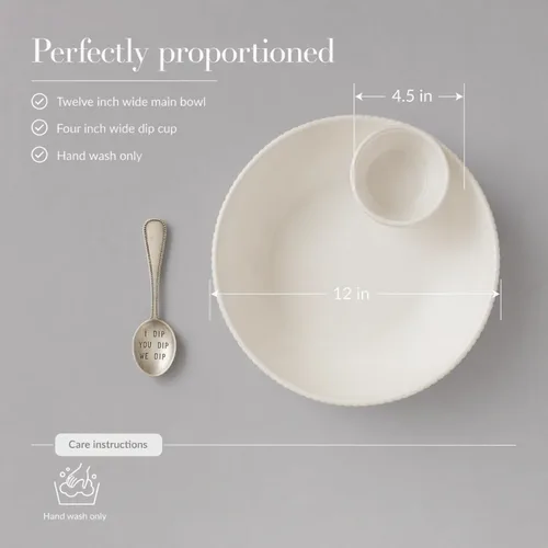 Vista 12 de Mud Pie con cuentas apiladas Chip y Dip Bowl