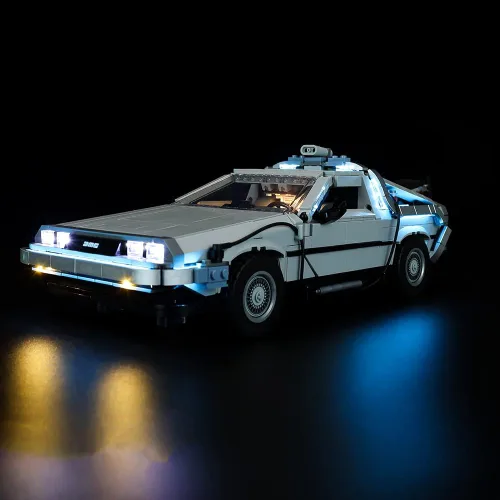 Vista 7 de Kit de luces LED para (Back to The Future Time Machine 10300) modelo de bloques de construcción, kit de iluminación de construcción compatible