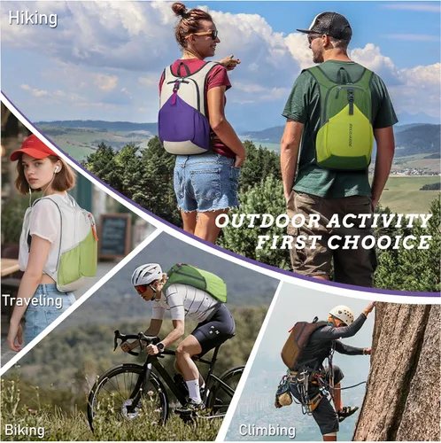 Vista 7 de BECOJADDE - Mochila de senderismo pequeña de 15 L para hombres y mujeres, plegable, ultraligera, para viajes, camping, actividades al aire libre