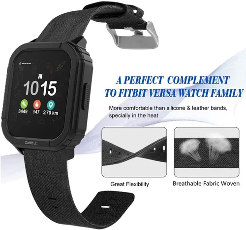 Vista 2 de Lamshaw Compatible con correas de reloj inteligente Cubitt Jr, correa de repuesto de tela tejida de nailon transpirable compatible con reloj