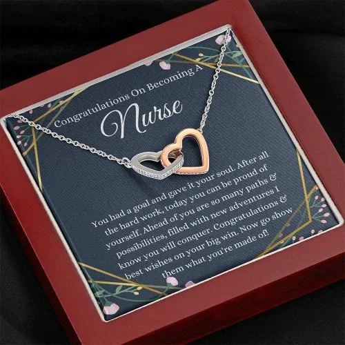 Vista 2 de Joyería de tarjeta de mensaje, collar hecho a mano, regalo personalizado entrelazado, regalo de graduación de enfermera, regalo de graduación