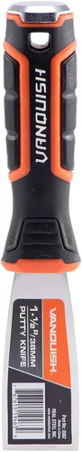 Vista 8 de VANQUISH Cuchillo de masilla de acero inoxidable de 1 pulgada con mango de agarre suave y extremo de martillo de metal (3560)
