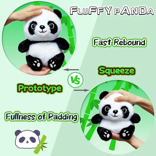 Vista 3 de Juguetes de Peluche de Oso Panda de 10 Pulgadas para Niños y Bebés, Lindos Juguetes de Oso Panda de Peluche, Osos de Peluche Suaves para Relleno