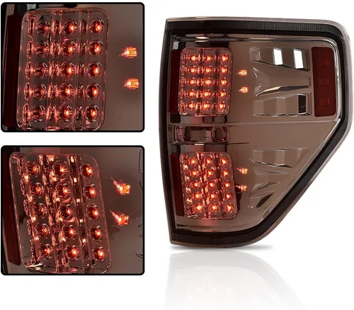 Vista 7 de CHEDA Luces traseras, compatibles con Ford F150 2009-2014, juego de luces traseras con lente transparente y carcasa cromada, BL3Z13405B, BL3Z13404B