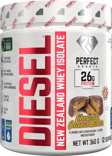Vista 15 de PERFECT SPORTS Diesel 100% aislado de proteína de suero de Nueva Zelanda Endulzado con stevia, sin ingredientes artificiales, apto para dieta keto