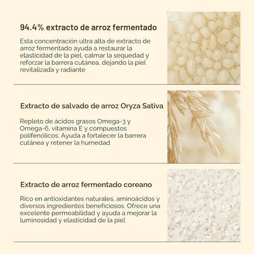 Vista 6 de Set hidratante de cuidado de la piel de arroz coreano – Radiance Skincare rutina de 5 pasos con limpiador de arroz, tónico, suero, crema facial