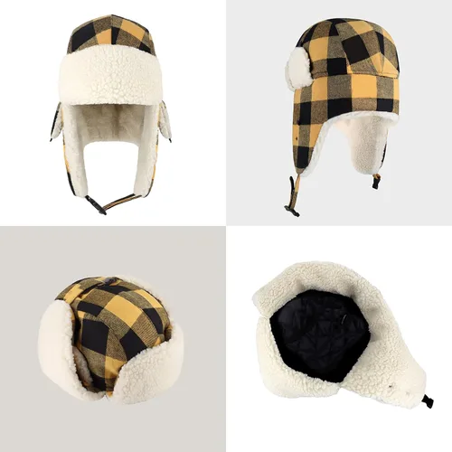 Vista 2 de CHOK.LIDS Lumberjack Plaid Winter Trapper Unisex Premium Extra Strength Ear Flap Correa de barbilla resistente al viento al aire libre PT201