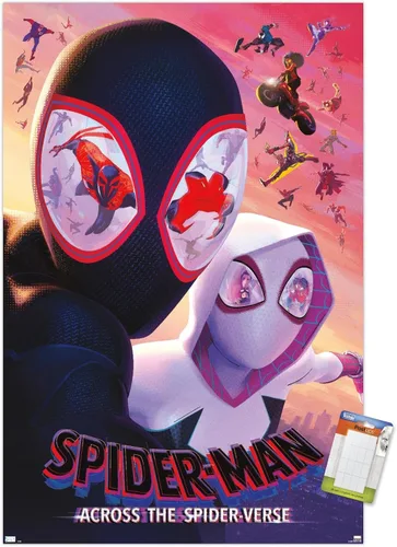 Vista 9 de Trends International Marvel Spider-Man: Across The Spider-Verse - Póster de pared de una hoja de máscaras, 22.37 x 34.00 pulgadas, versión enmarcada