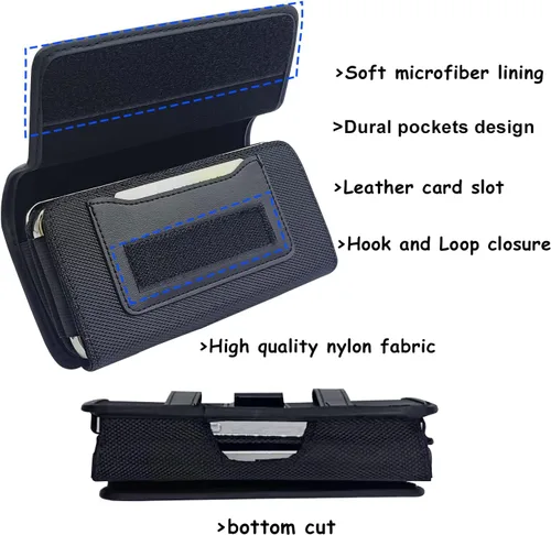 Vista 3 de Funda de teléfono doble para dos teléfonos, soporte para dos teléfonos, una funda de doble capa con clip para cinturón para iPhone 16 15 14 Pro Max