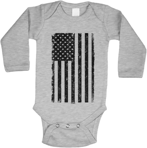 Vista 36 de Tcombo Bandera americana negra envejecida - Body de Estados Unidos Negro - Lámina dorada