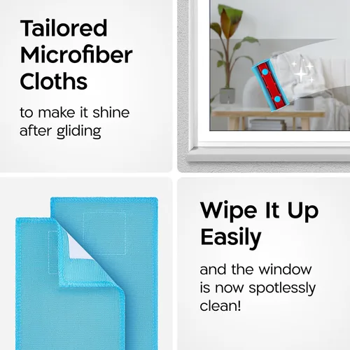 Vista 3 de Tyroler Bright Tools Paños de limpieza de microfibra de repuesto de alta calidad, diseñados exclusivamente para el limpiador magnético de ventanas