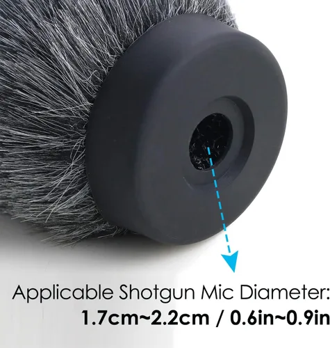 Vista 3 de YOUSHARES NTG - Protector de viento para micrófono peludo, protector contra el viento, para Rode VideoMic NTG y micrófonos con longitud máxima