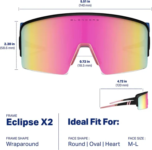 Vista 49 de Blenders Eyewear Eclipse X2 - Gafas de sol polarizadas - Lente envolvente - 100% protección UV - Para hombres y mujeres