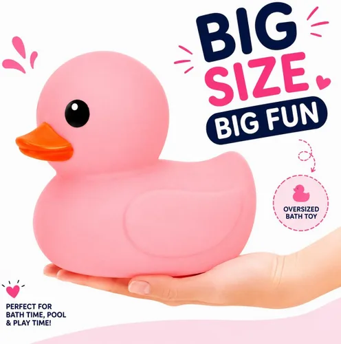 Vista 5 de XL Jumbo Grande Pato de Goma para Baño - Pato Gigante Sin Agujero, Juguete de Agua para Baby Shower, Impermeable, Gran Patito para Bebés, Sin