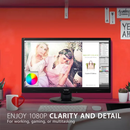 Vista 2 de ViewSonic - Televisor LED de 22 pulgadas, Full HD, 1080p, monitor LED con entradas HDMI y VGA para el hogar y la oficina