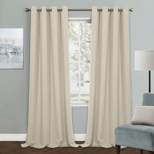 Vista 180 de MYSKY HOME Cortinas Aqua para Armario para Entrada Cortina Opaca para Puerta para Sala de Estar Cortina Oscurecedora de Habitación con Ojales
