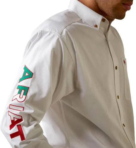 Vista 3 de ARIAT Manga larga clásica con logotipo del equipo para hombre