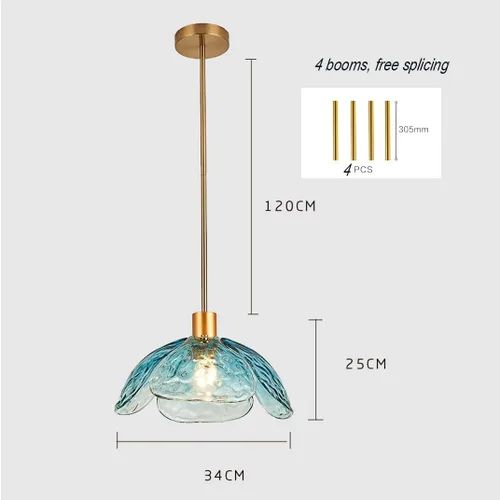 Vista 7 de Lámpara colgante con pantalla de vidrio con forma de flor retro, lámpara colgante de techo pequeña para dormitorio, isla de cocina, comedor, sobre