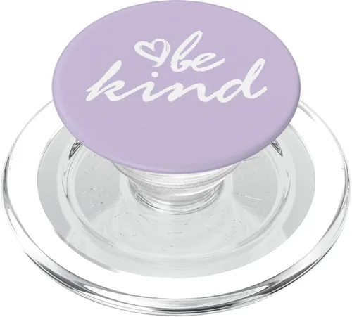 Vista 8 de PopSockets PopGrip estándar Be Kind Light Pastel Purple PopSockets de color blanco