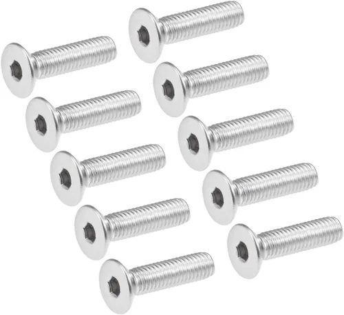 Vista 11 de uxcell Tornillos de máquina de cabeza plana M3x40mm Tornillo hexagonal interno 304 pernos de sujeción de acero inoxidable 20 piezas