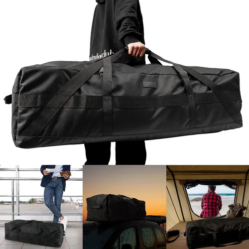 Vista 6 de Fitdom Bolsa de viaje de almacenamiento grande, Negro -, Bolsa de lona