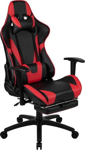 Vista 23 de Flash Furniture X20 - Silla giratoria de policarbonato ergonómica y ajustable con respaldo completamente reclinable en LeatherSoft negro