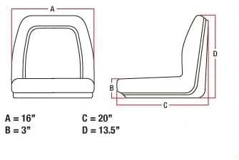 Vista 2 de A&I Asiento lateral universal del conductor del tractor en negro