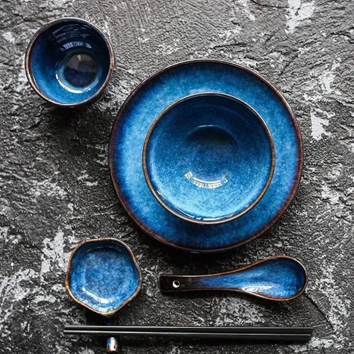 Vista 2 de Cereal Bowl Set Bowls Cerámica Bowl Hotel Restaurant Table Home Cerámica Plato Set Hotel Clubhouse Vajilla Suministros Cuatro o Cinco