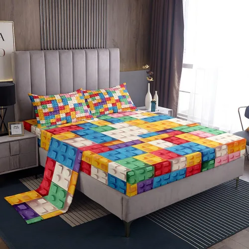 Vista 9 de Feelyou Juego de sábanas para niños con diseño de aguacate, ropa de cama bonita con frutas para niños y niñas, 1 sábana encimera y 1 sábana bajera