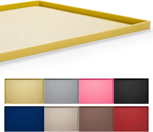 Vista 18 de Hubulk Tapete de alimentación para perros, 100% impermeable, de silicona de grado alimenticio, mantel individual para alimentos y agua para Negro