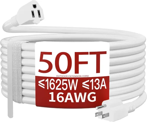 Vista 55 de Cable de extensión corto de 16/3 de 1 pie, cable de extensión negro flexible y duradero, cable de alimentación de 3 clavijas para interiores