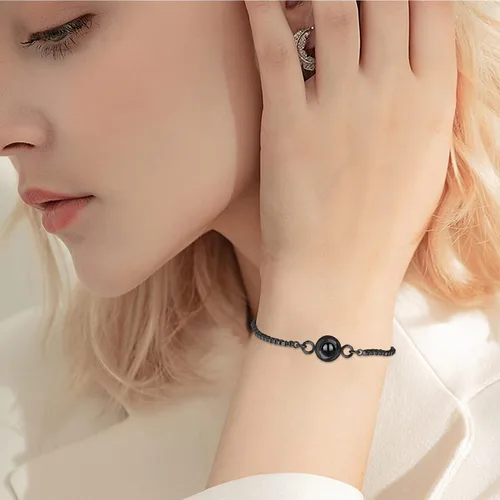 Vista 7 de Godchoices Pulsera de fotos personalizada, pulsera de proyección de fotos, pulseras circulares con imagen