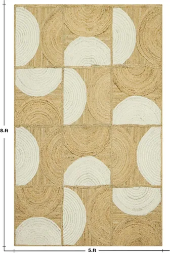 Vista 38 de Natural Jute Collection - Alfombra rectangular de 2 x 3 pies, alfombra de yute trenzada a cuadros multicolor de 0.27 pulgadas de grosor, ideal
