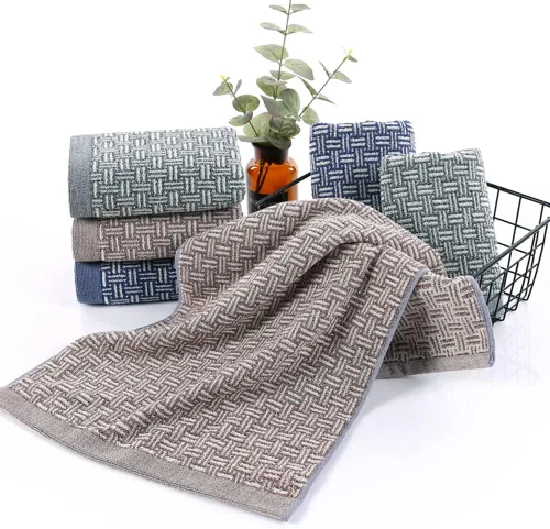 Vista 6 de Pidada Juego de 2 toallas de mano 100% algodón con patrón a cuadros, absorbentes, suaves, toallas decorativas para baño (azul)