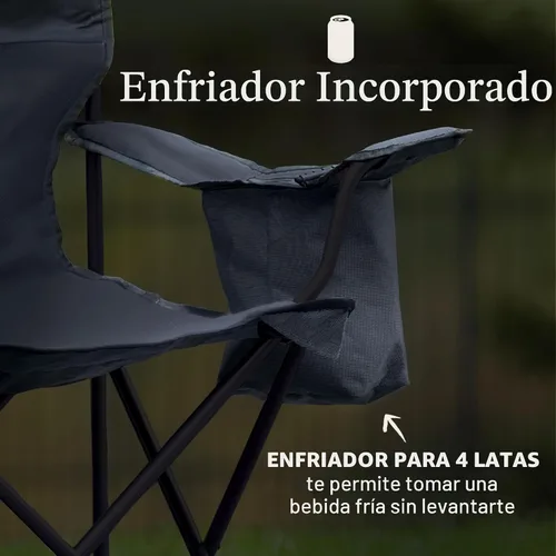 Vista 3 de Coleman Portable Camping Chair with 4-Can Cooler, Cushioned Seat & Back with Side Pockets & Cup Holder, Carry Bag Included, Great for Camping