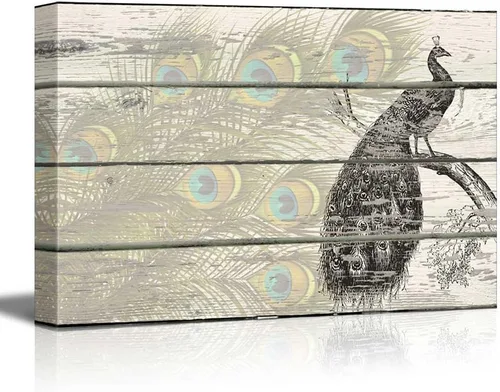 Vista 23 de wall26 - Obra de arte con estampado de madera de ciervo en bosque de abedules - Lienzo rústico para pared, arte para el hogar - 16 x 24 pulgadas