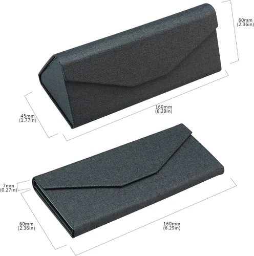 Vista 3 de Funda rígida para gafas con diseño plegable, funda portátil para gafas de sol para protección de gafas, ligera