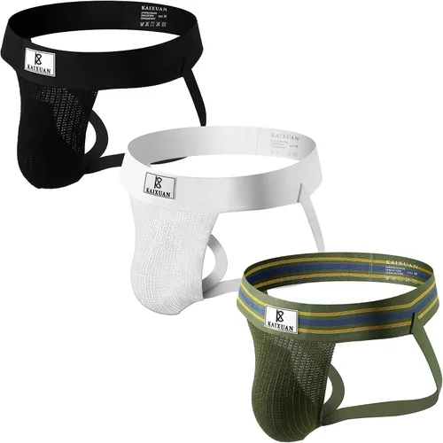 Vista 2 de Jock Strap - Correa de malla ancha para hombre, ropa interior masculina suspensorio, soporte atlético para vasectomía de gimnasio