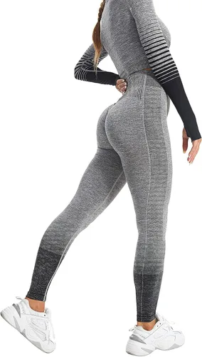 Vista 3 de GLAMLINE Workout Sets for Women 2 Piece Seamless High Waist Leggings and Crop Top Running GYM Yoga Sport Outfits Sets