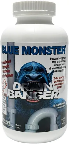 Vista 2 de Blue Monster Drain Banger - Limpiador de drenaje de 2 libras, paquete de 2