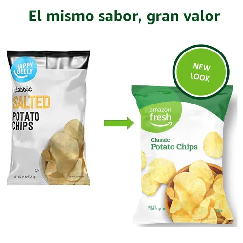 Vista 4 de Amazon Fresh, Papas fritas clásicas, 11 onzas (anteriormente Happy Belly, el embalaje puede variar)