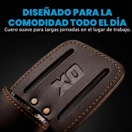 Vista 5 de OX Tools Leather Tool Holsters & Pouches – Hammer, Tape Measure, Utility & Roofer’s Knife Holders – Durable Oil-Tanned Leather for 2" Tool Belts
