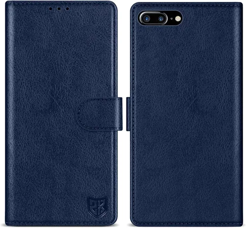 Vista 10 de ZZXX Funda tipo cartera para iPhone 7 Plus/iPhone 8 Plus con bloqueo RFID, ranura para tarjetas, función atril, cierre magnético, funda protectora