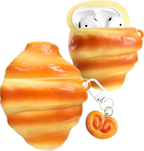 Vista 14 de Boaretiu - Funda para AirPods Pro/Pro de 2ª generación, lindo KawaiiBanana con llavero para AirPods Pro y Pro 2, divertida funda 3D de silicona