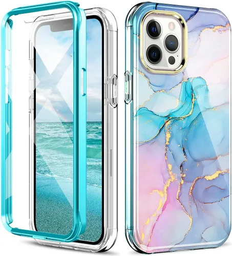 Vista 55 de Bonita funda de mármol para iPhone 11 Pro Max de 6.5 pulgadas, fabricada con protector de pantalla, ligera y elegante, cuerpo completo, a prueba