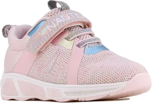 Vista 3 de Nautica Tenis deportivos con luz intermitente para niños con una correa a la moda y divertida para niños y niñas disponibles en tallas para niños
