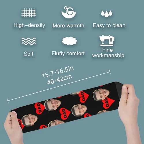 Vista 2 de Calcetines personalizados con foto facial, calcetines divertidos personalizados para hombres y mujeres, regalos personalizados para el día de San